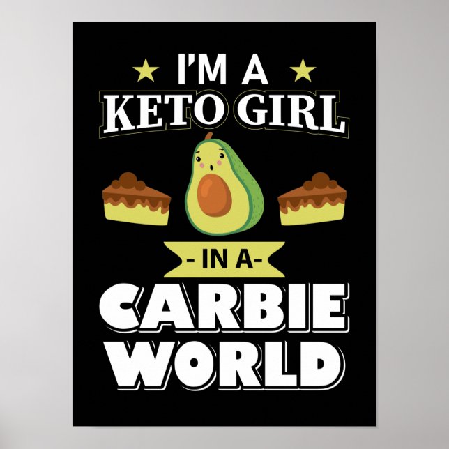 Funny Keto Girl Niedlich Ketogenese Avocado Poster (Vorne)