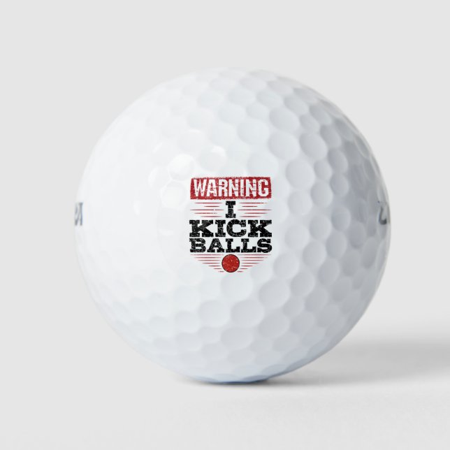 Funny Kickball Warnung, ich töte Balls Golfball (Vorderseite)