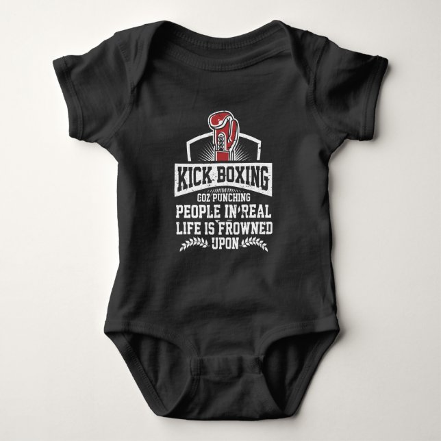 Funny Kickboxing - Geschenk für Rude Martial Arts  Baby Strampler (Vorderseite)