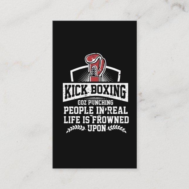 Funny Kickboxing - Geschenk für Rude Martial Arts  Visitenkarte (Vorderseite)