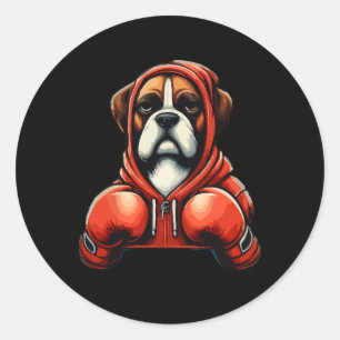 Funny Kickboxing oder Boxer Boxer Hunde Männer Fra Runder Aufkleber