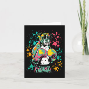 Funny Kickboxing oder Boxing Boxer Hund für Männer Karte