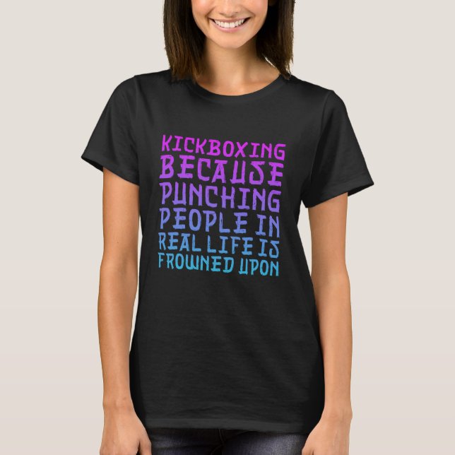 Funny Kickboxing Punching People sind erstarrt T-Shirt (Vorderseite)