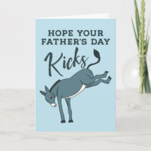 Funny Kicking Donkey Vatertag Card