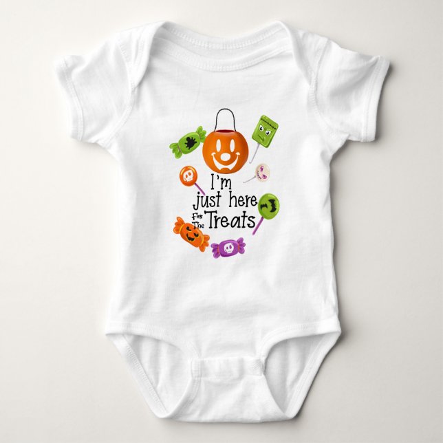 Funny Kid Halloween Pumpkin Candy Bucket Bodysuit Baby Strampler (Vorderseite)