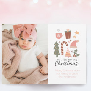 Funny Kids Foto Girl Lieben Weihnachten