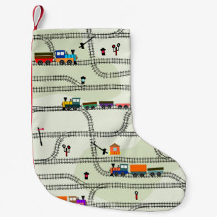Funny kids nahtlose Musterbahn mit locomotiv Kleiner Weihnachtsstrumpf