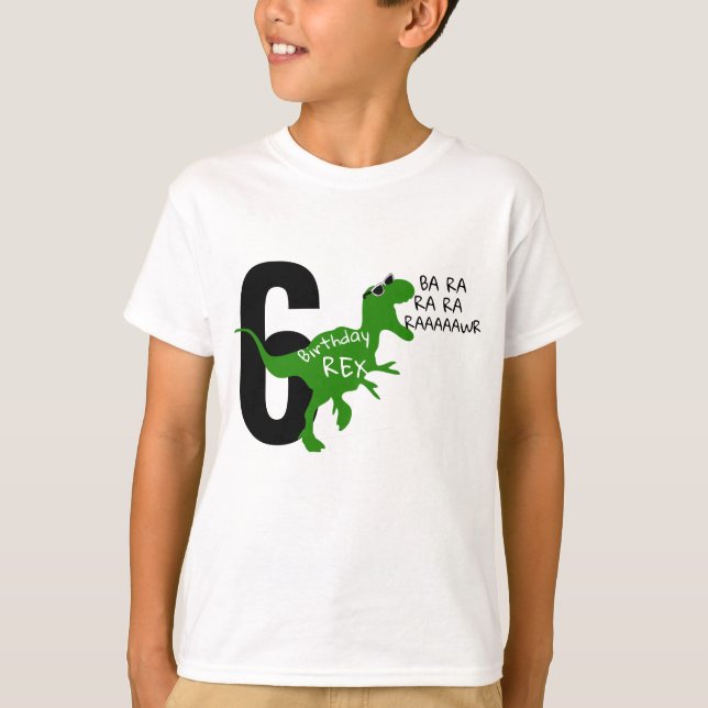 Funny Kids Personalisiert Geburtstag Dinosaurier S T-Shirt (Vorderseite)