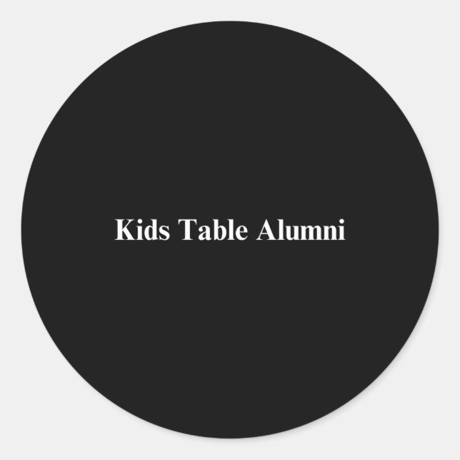 Funny Kids Table Alumni Thanksgiving Novelty Humor Runder Aufkleber (Vorderseite)