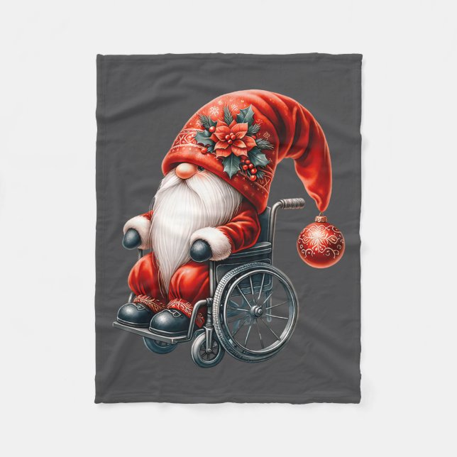Funny Kids Wheelchair Santa Graphic For Men Christ Fleecedecke (Vorderseite)