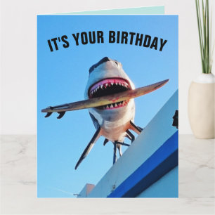FUNNY KILLER SHARK GROS CARTES D'ANNIVERSAIRE