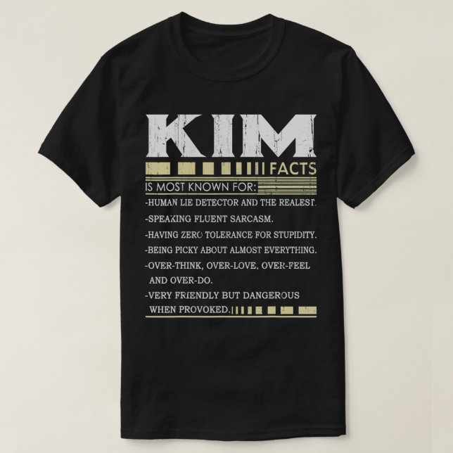 Funny Kim FACTS Gift  Kim Name  T-Shirt (Design vorne)