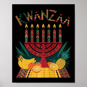 Funny Kinara Seven Candles Kwanzaa Celebration Poster