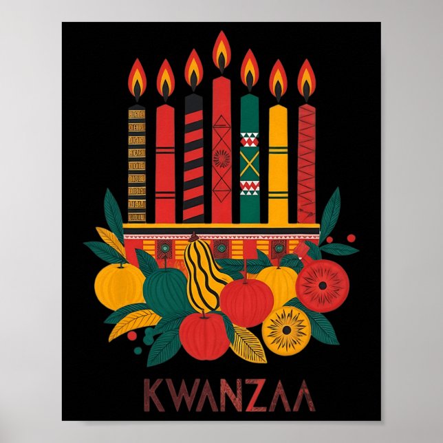Funny Kinara Seven Candles Kwanzaa Feier 2 Poster (Vorne)