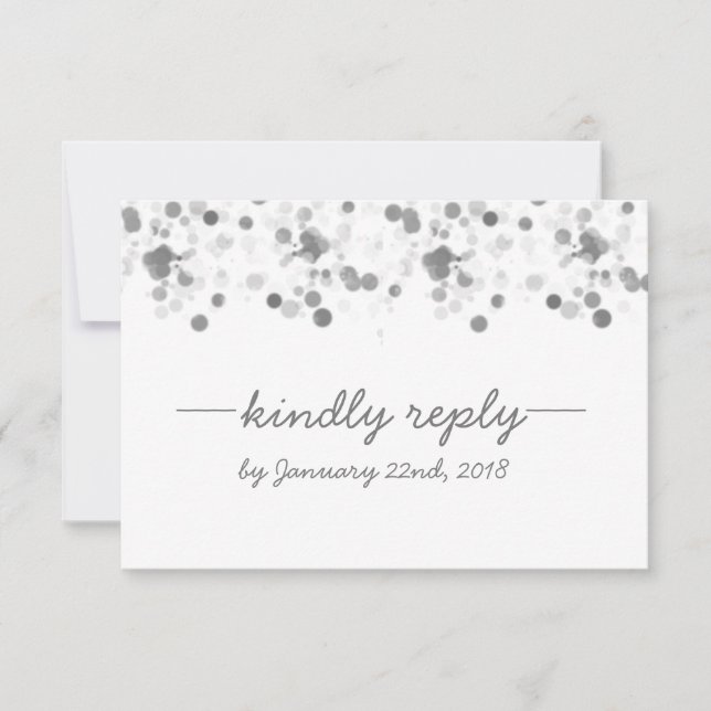 Funny Kindly Reply Polka Dots Wedding RSVP Card Karte (Vorderseite)