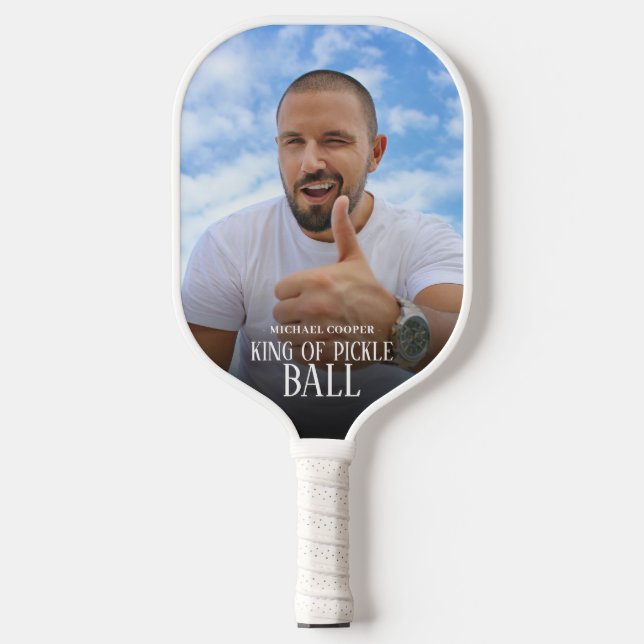 Funny King of Pickle Ball Custom Foto Pickleball Schläger (Vorderseite)