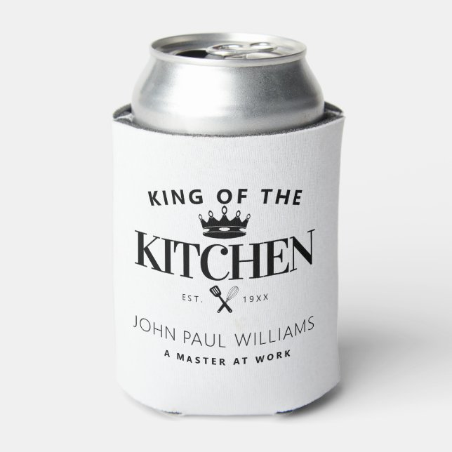 Funny King of the Kitchen Crown Feinschmecker Vate Dosenkühler (Kanne Vorderseite)