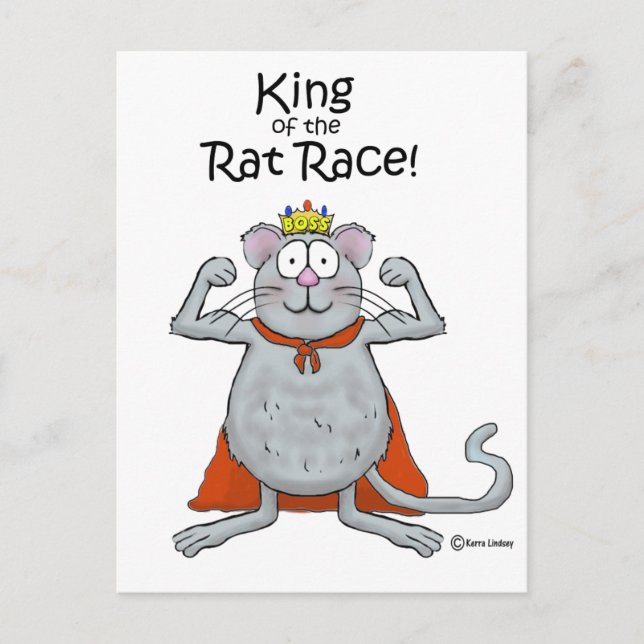 Funny King of the Rat Race Boss's Day Postkarte (Vorderseite)