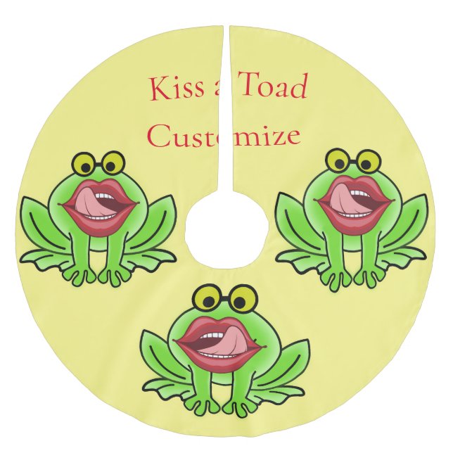 Funny Kiss A Toad Thunder_Cove Polyester Weihnachtsbaumdecke (Vorderseite)