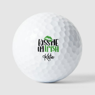 Funny "Kiss Me I'm Irish" Personalisiert St Patric Golfball
