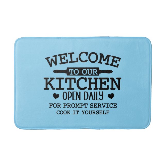 Funny kitchen cooking word art  badematte (Vorderseite)