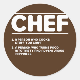 Funny Kitchen Koch Definition Runder Aufkleber