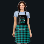 Funny Kitchen Pub Whisk Aquamarin Grün Kariert Schürze<br><div class="desc">Lustvolle und coole Schürze,  um das Kochen noch angenehmer zu machen. Personalisiertes Geschenk für Familie und Freunde,  die Liebe Kochen,  Backen und probieren neue Rezepte in der Küche. Passen Sie die Formulierung an Ihren Anlass an. Mit dem Design-Tool können Sie den Schriftart-,  Schriftart- und Schriftart-Typ weiter ändern.</div>