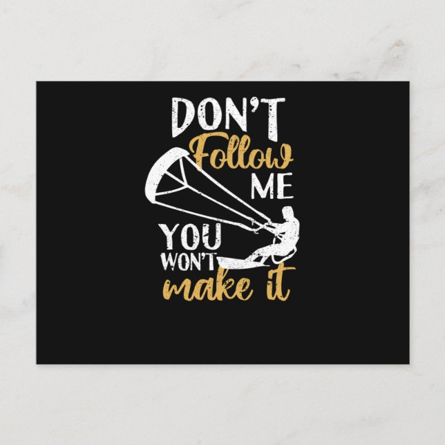 Funny Kitesurfer Kiteboard Folge mir nicht dir Postkarte (Vorderseite)