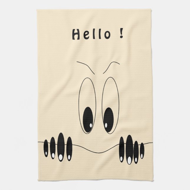 Funny Kitetücher mit spielerischen Augen Geschirrtuch (Vertikal)