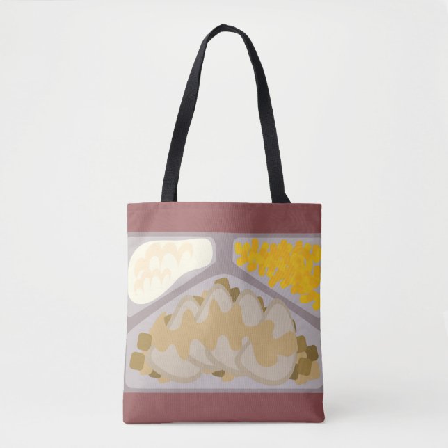 Funny Kitschy Retro Frozen Abendessen Illustration Tasche (Vorderseite)