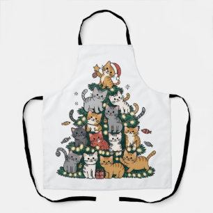 Funny Kitten Christmas Tree Cat Pet Animal Lover Schürze