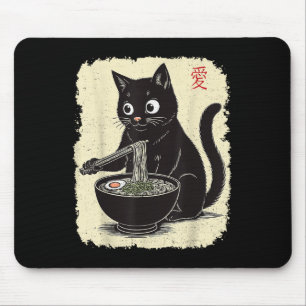 Funny Kitten Eating Ramen Japanisch Kawaii Anime C Mousepad