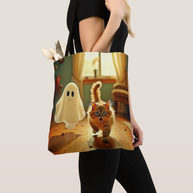 Funny Kitten Spooky Friend Design Tasche (Von Nahem)