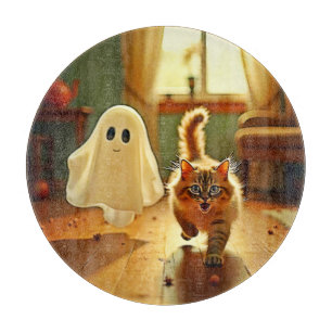 Funny Kitten Spooky Friend Schneidebrett