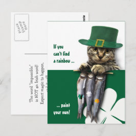 Funny Kitten St. Patrick's Day Custom Postkarte
