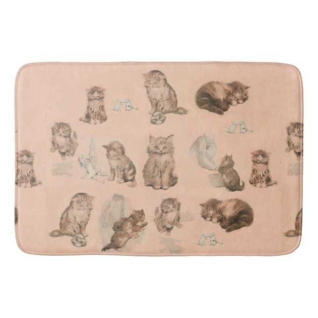FUNNY KITTY CAT STORIES IN PINK BADEMATTE (Vorderseite)