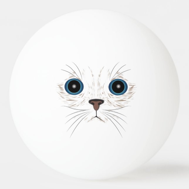Funny kitty face tischtennisball (Rückseite)