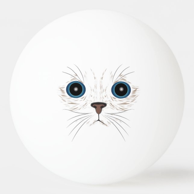 Funny kitty face tischtennisball (Rückseite)