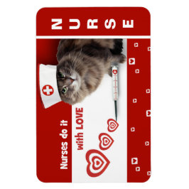 Funny Kitty Nurse. Geschenk für Krankenschwestern Magnet