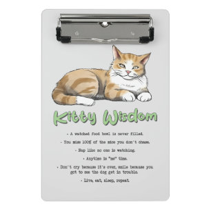 Funny Kitty Wisdom Mini Klemmbrett