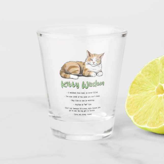 Funny Kitty Wisdom Schnapsglas (Vorderseite)