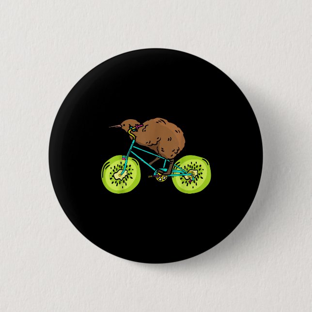 Funny Kiwi Biker Cycling Gift New Zealand  Button (Vorderseite)