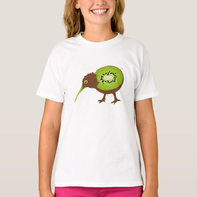 Funny Kiwi Bird Frucht Cartoon T-Shirt (Vorderseite)