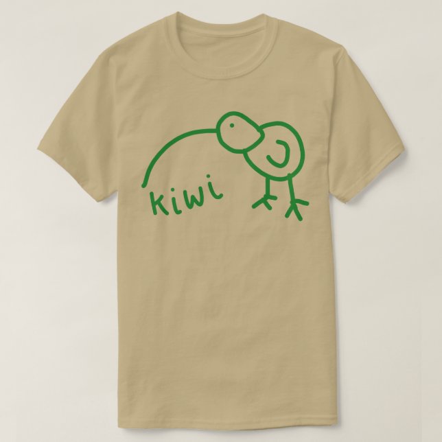 Funny Kiwi Doodle Green T-Shirt (Design vorne)