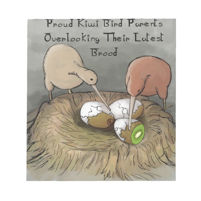 Funny Kiwi Vögel geben ihre Früchte ab Notizblock (Vorderseite)