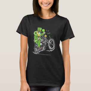 Funny Kleeblatt Leprechaun Hat Motorrad St Patric T-Shirt