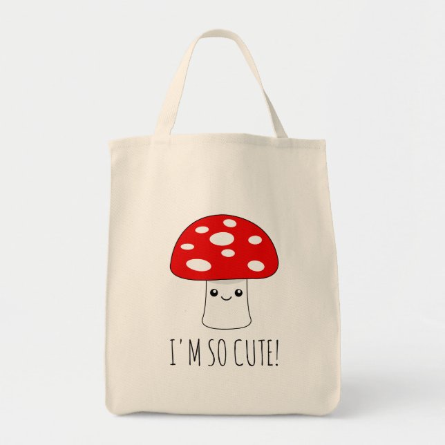 Funny kleiner Kawaii Pilz Cartoon Tragetasche (Vorne)
