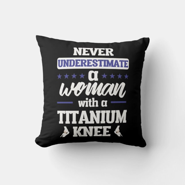 Funny Knee Ersatz Frauen Operation Erholung Gesche Kissen (Vorderseite)