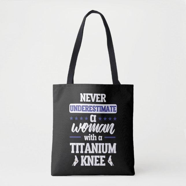 Funny Knee Ersatz Frauen Operation Erholung Gesche Tasche (Vorderseite)