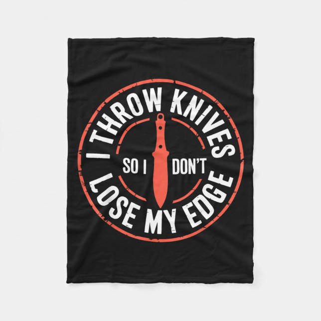 Funny Knife Thrower I Throw Knives  Fleecedecke (Vorderseite)